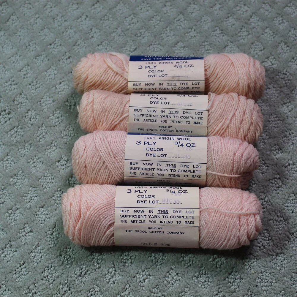 Vtg 5 Skeins Yarn 4 Chadwick's Red Heart Baby Wool & 1 Zephyr 100% Virgin Wool